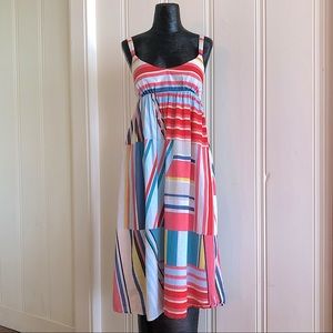 J. Crew Pink & Blue Striped Cotton Sundress